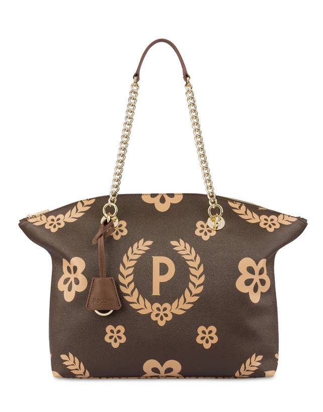 Pollini Tote Bag Day-si! Heritage Crema/marrone/marrone Moda