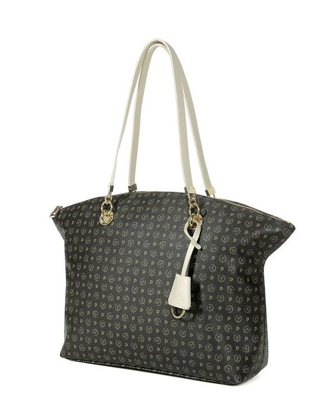 Pollini Tote Bag Heritage Logo Classic Nero/avorio Spedizione gratuita