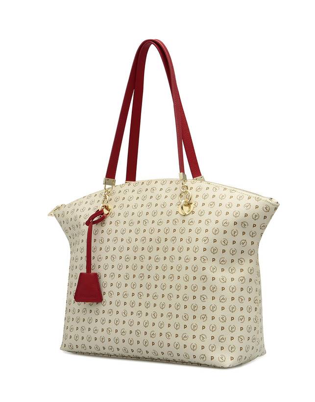 Pollini Tote Bag Heritage Logo Classic Avorio/lacca Negozio online di fabbrica