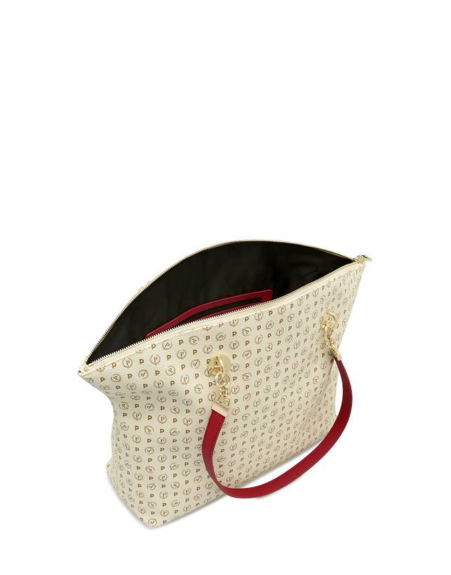 Pollini Tote Bag Heritage Logo Classic Avorio/lacca Negozio online di fabbrica