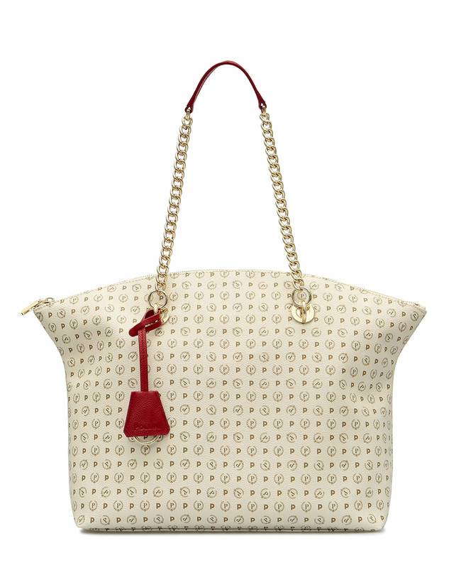 Pollini Tote Bag Heritage Logo Classic Avorio/lacca Negozio online di fabbrica