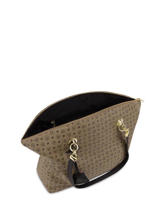 Pollini Tote Bag Heritage Soft Touch Taupe/nero Offerta speciale