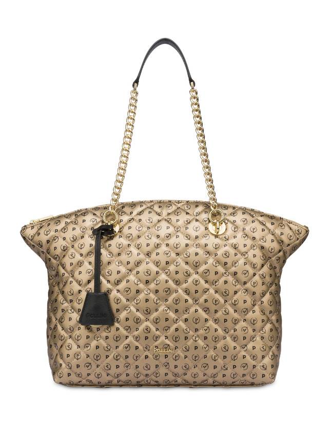 Pollini Tote Bag Heritage Matelassé Oro/nero Flash Sale
