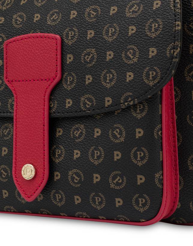 Pollini Borsa A Spalla Heritage Logo Classic Nero/lacca Black Friday