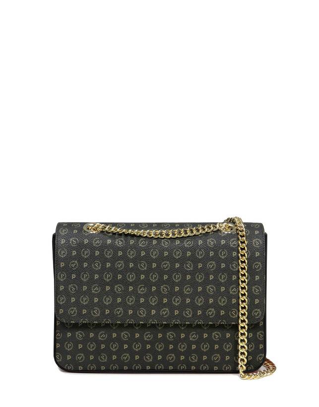 Pollini Borsa A Spalla Con Catena Heritage Logo Classic Nero/nero Vendita calda