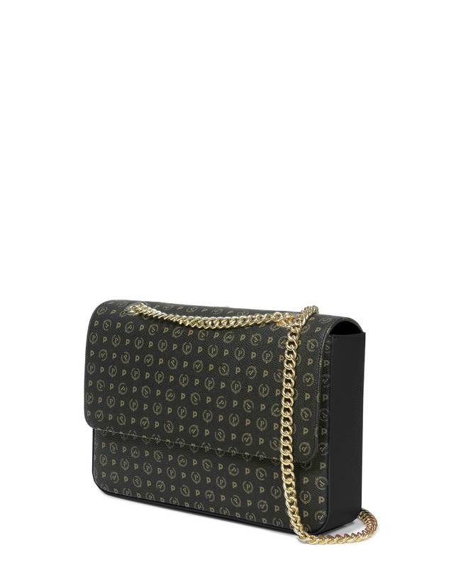 Pollini Borsa A Spalla Con Catena Heritage Logo Classic Nero/nero Vendita calda