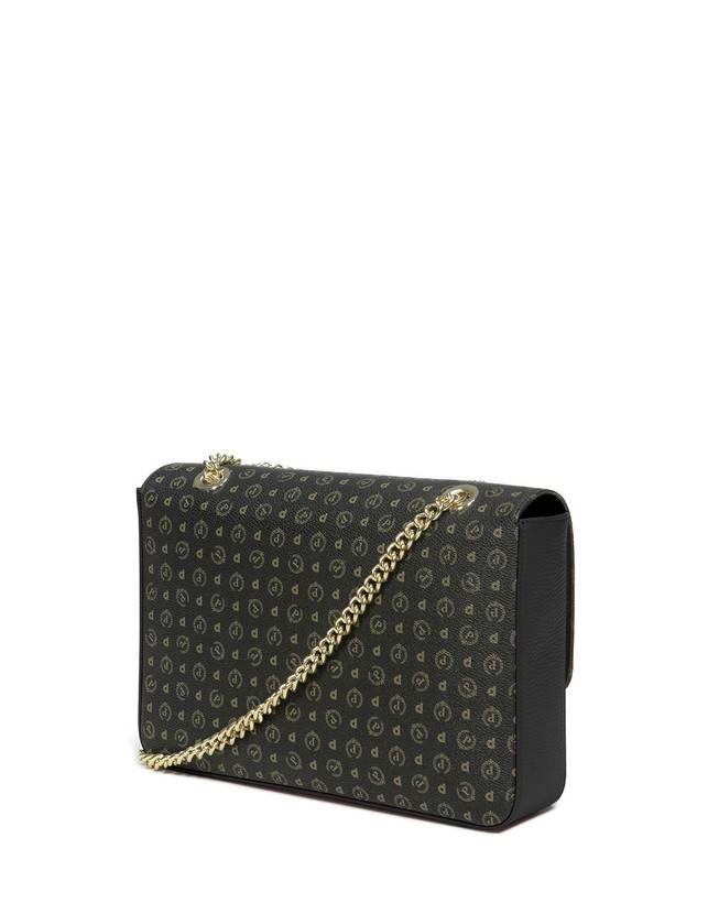Pollini Borsa A Spalla Con Catena Heritage Logo Classic Nero/nero Vendita calda