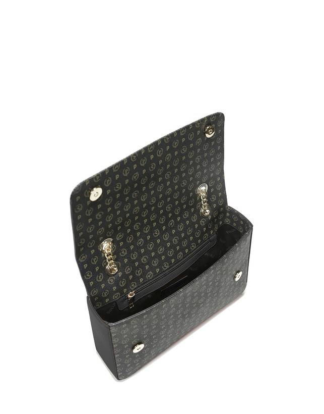 Pollini Borsa A Spalla Con Catena Heritage Logo Classic Nero/nero Vendita calda