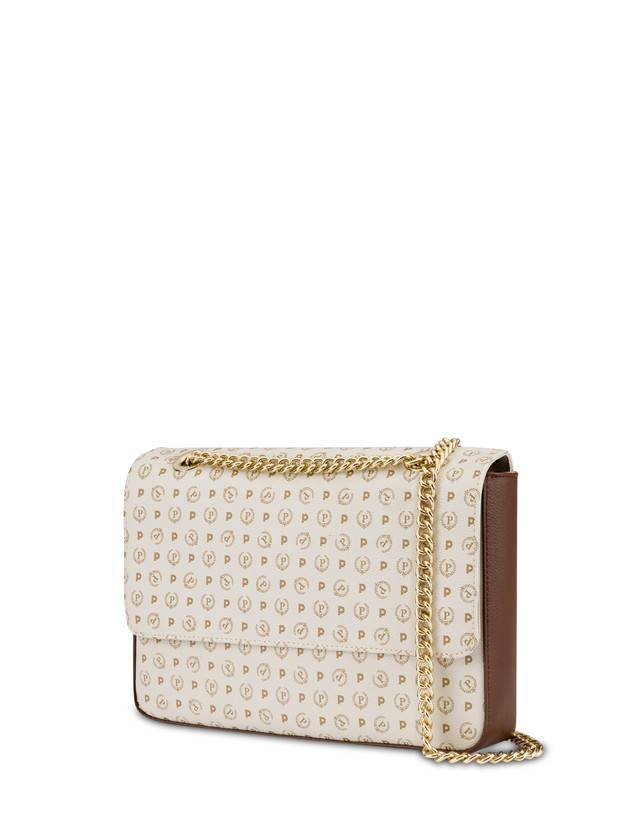 Pollini Borsa A Spalla Con Catena Heritage Logo Classic Avorio/marrone Latest fashion