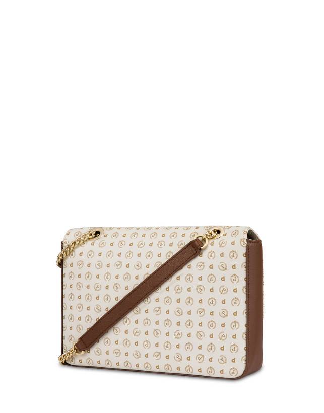 Pollini Borsa A Spalla Con Catena Heritage Logo Classic Avorio/marrone Latest fashion