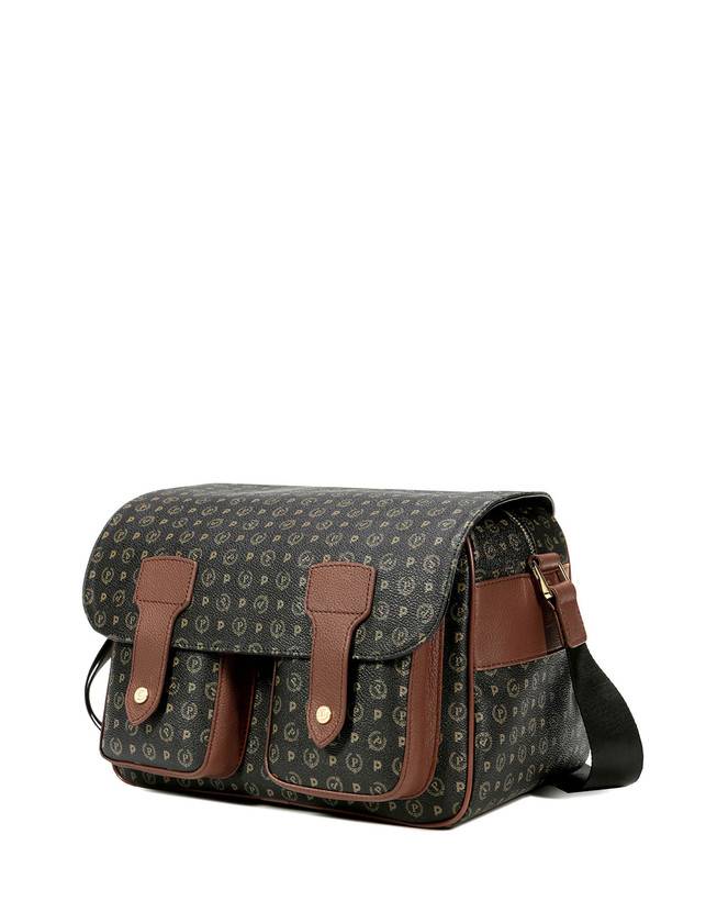 Pollini Borsa A Spalla Multitasche Heritage Logo Classic Nero/marrone Lightning offer