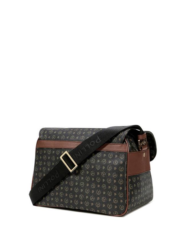 Pollini Borsa A Spalla Multitasche Heritage Logo Classic Nero/marrone Lightning offer
