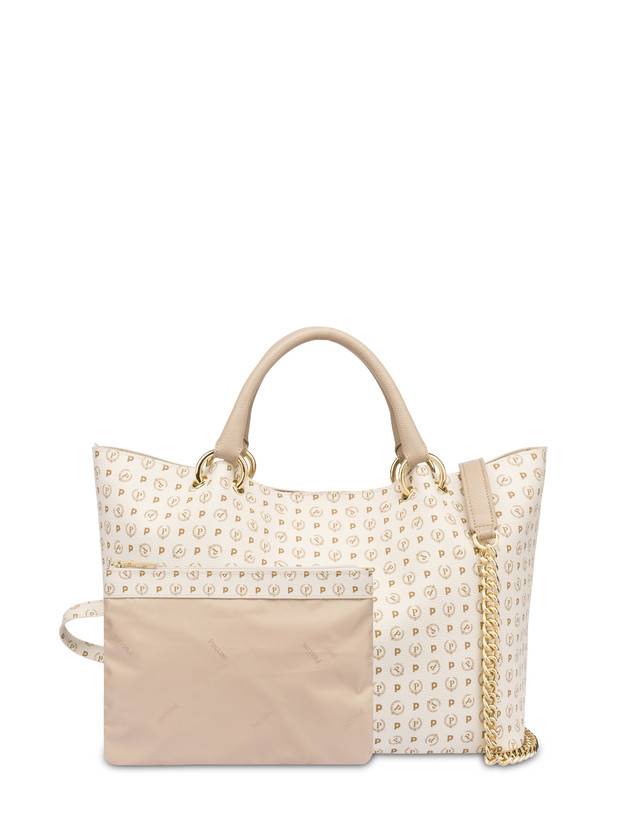Pollini Borsa Doppio Manico In Pvc Heritage Logo Classic Avorio/ghiaccio Offerte stagionali