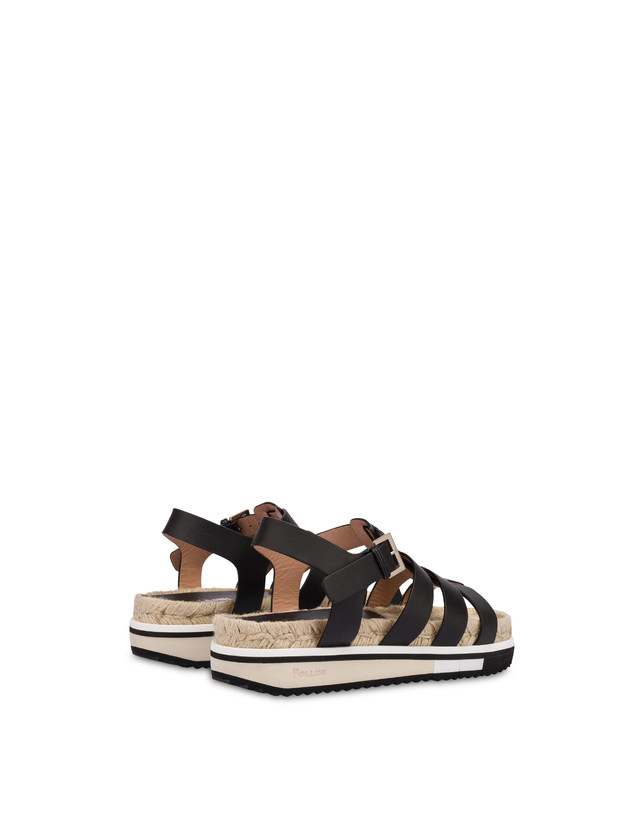 Pollini Sandali Fussbett In Vacchetta Flower Garden Nero Offerte giornaliere