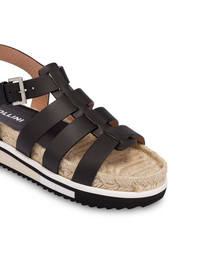 Pollini Sandali Fussbett In Vacchetta Flower Garden Nero Offerte giornaliere