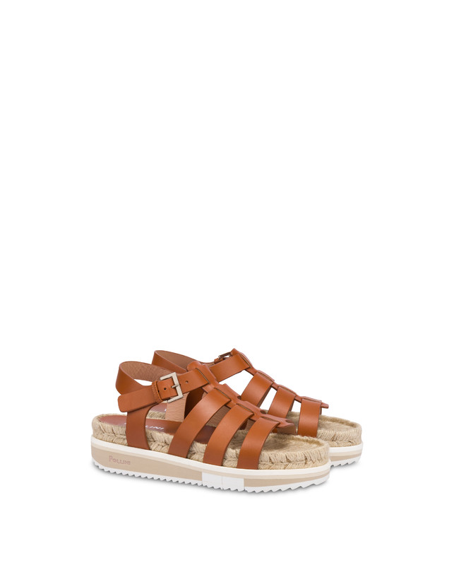 Pollini Sandali Fussbett In Vacchetta Flower Garden Wood Offerte speciali