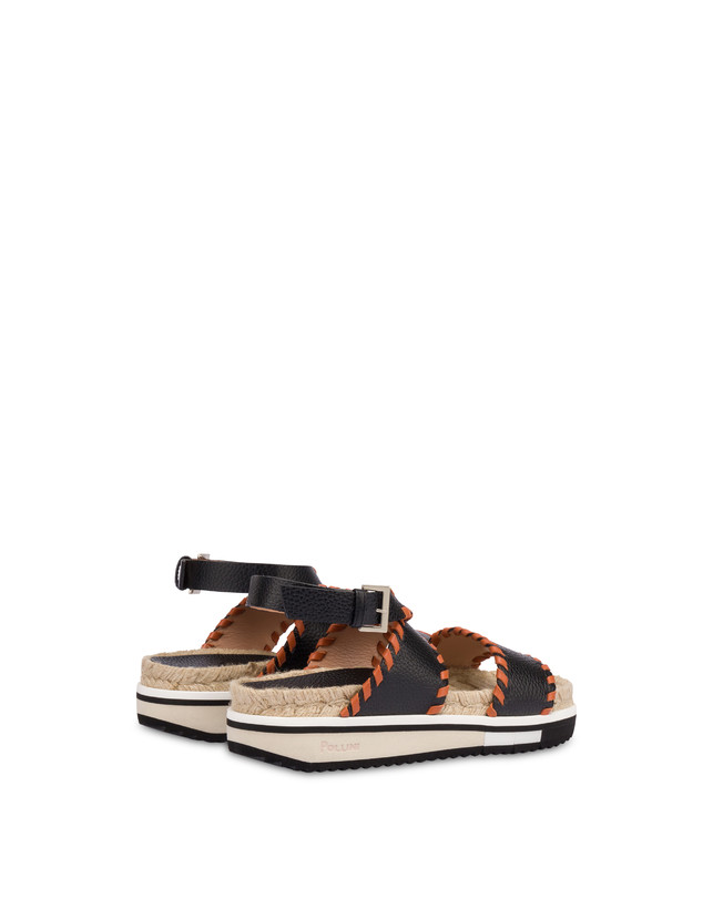 Pollini Sandali Fussbett In Vitello Decorato Flower Garden Nero/wood Enormi risparmi