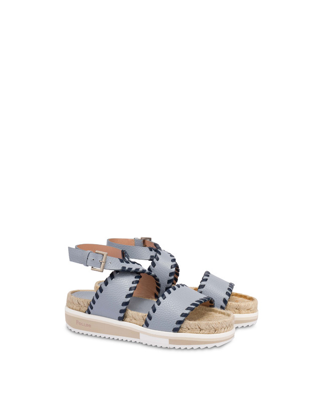 Pollini Sandali Fussbett In Vitello Decorato Flower Garden Sky/navy Sconti VIP