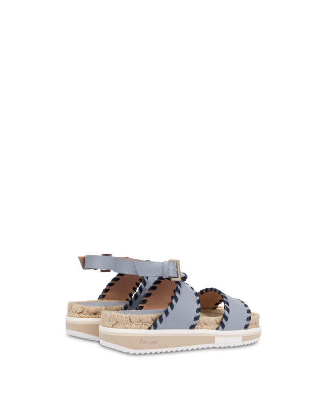 Pollini Sandali Fussbett In Vitello Decorato Flower Garden Sky/navy Sconti VIP
