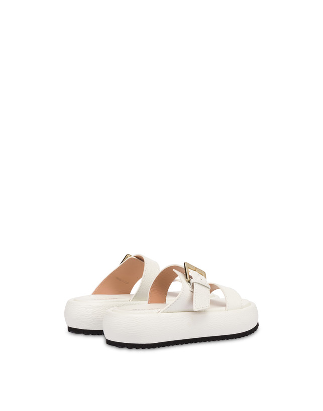 Pollini Sandali Flatform In Vitello Bottalato Ethos Bianco Prezzo basso