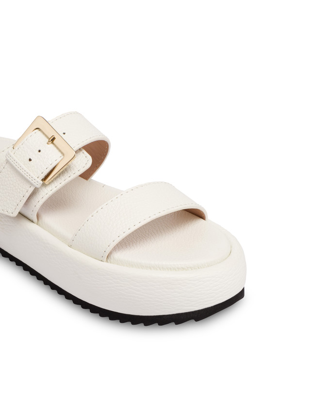 Pollini Sandali Flatform In Vitello Bottalato Ethos Bianco Prezzo basso