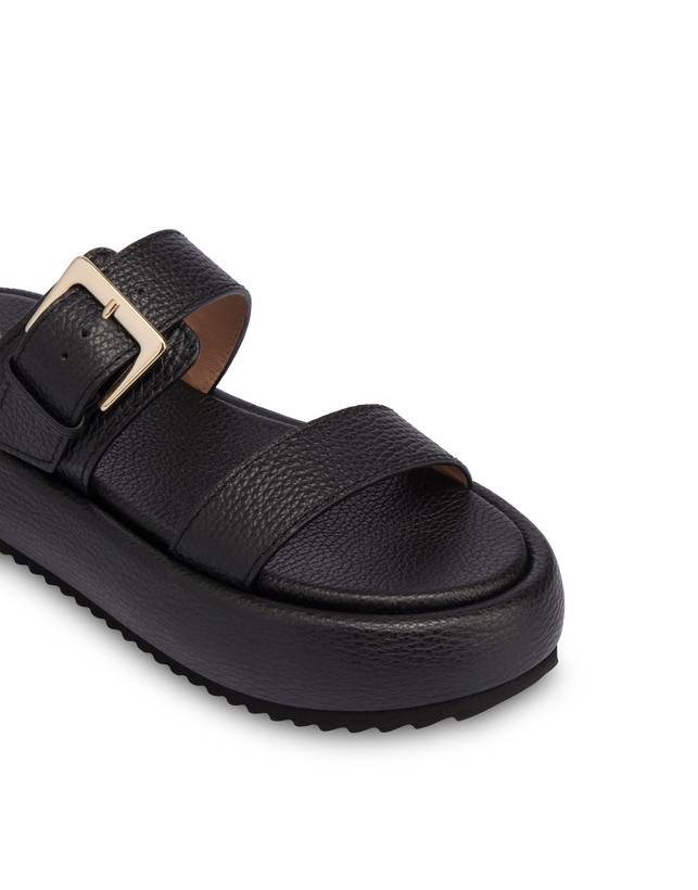 Pollini Sandali Flatform In Vitello Bottalato Ethos Nero Super Saving Price