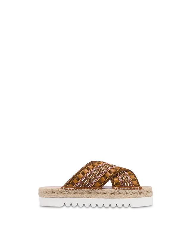 Pollini Sandali Espadrillas In Tessuto Intrecciato Summer Time Wood Ultimi tre giorni