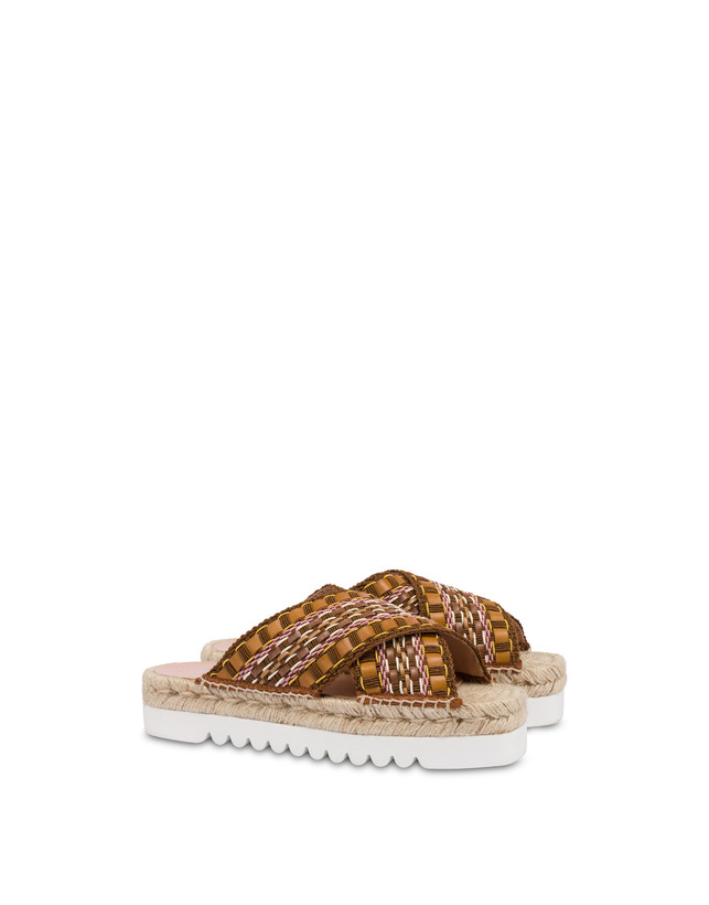 Pollini Sandali Espadrillas In Tessuto Intrecciato Summer Time Wood Ultimi tre giorni
