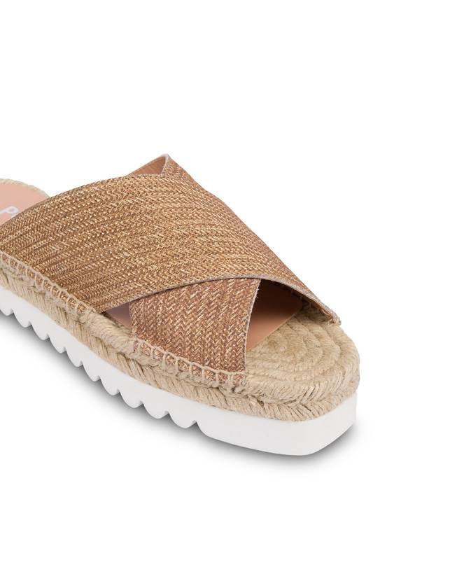 Pollini Sandali Espadrillas In Vitello Stampa Intreccio Summer Time Wood-oro ACQUISTA ORA
