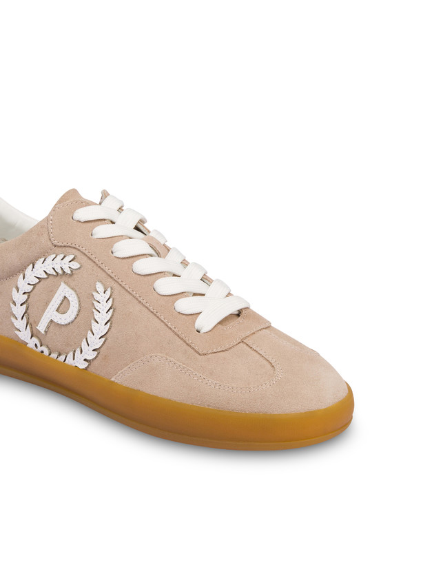 Pollini Sneakers In Crosta Venus Beige/bianco Fino al 50% di sconto