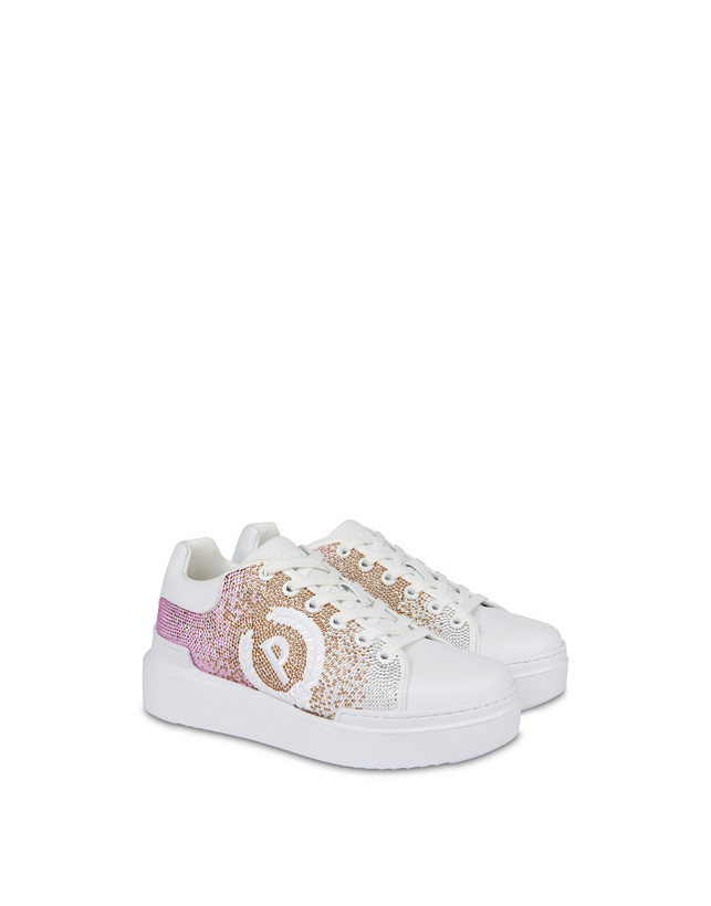 Pollini Sneakers Con Strass Degradé Bling Carrie Bianco/bianco Fino al 65% di sconto