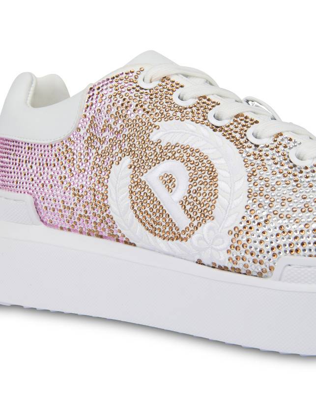 Pollini Sneakers Con Strass Degradé Bling Carrie Bianco/bianco Fino al 65% di sconto