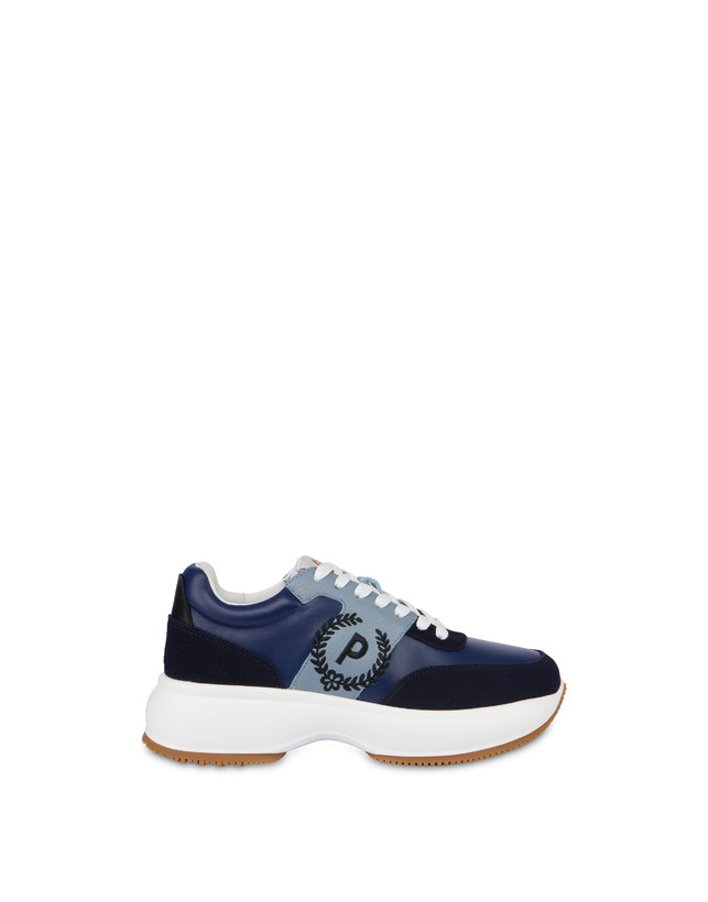 Pollini Sneakers In Vitello E Crosta Emily Navy/navy/sky/nero Only for today
