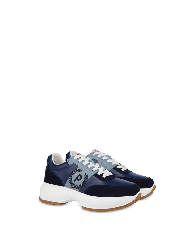 Pollini Sneakers In Vitello E Crosta Emily Navy/navy/sky/nero Only for today