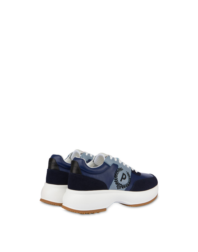 Pollini Sneakers In Vitello E Crosta Emily Navy/navy/sky/nero Only for today