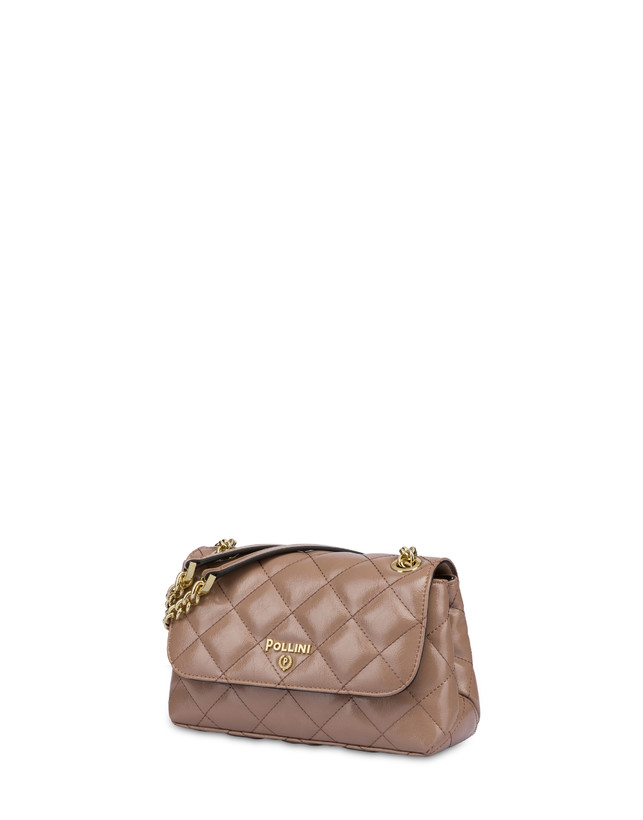 Pollini Borsa A Spalla Matelassé Shiny Waltzer Night Nude Trasporto libero internazionale