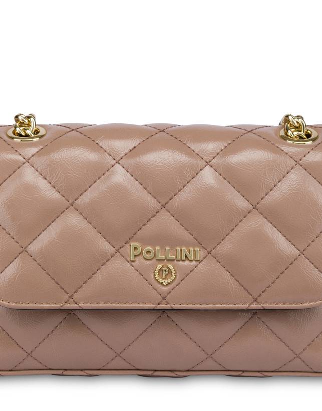 Pollini Borsa A Spalla Matelassé Shiny Waltzer Night Nude Trasporto libero internazionale