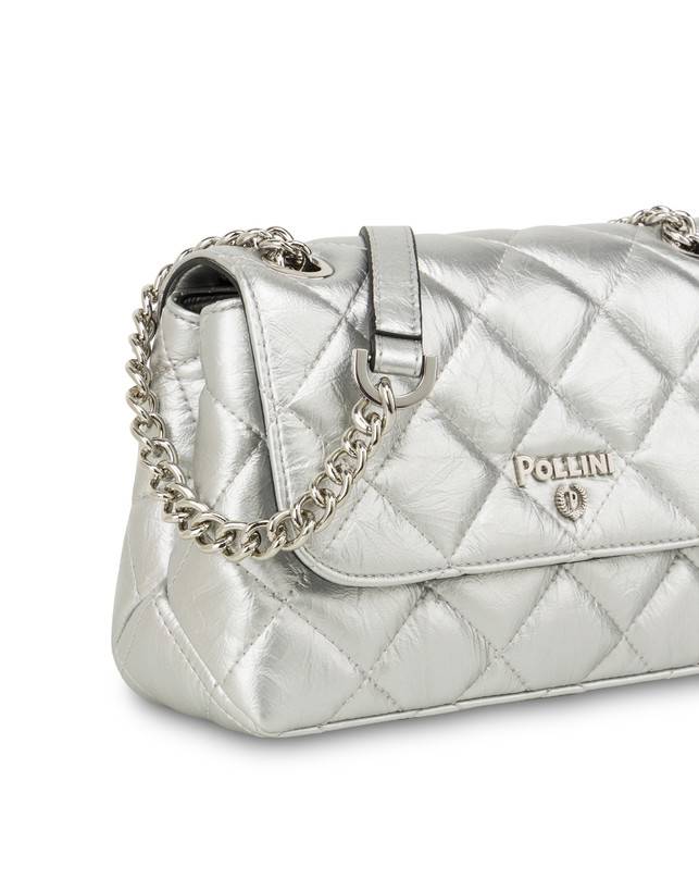 Pollini Borsa A Spalla Matelassé Waltzer Night Argento Officina