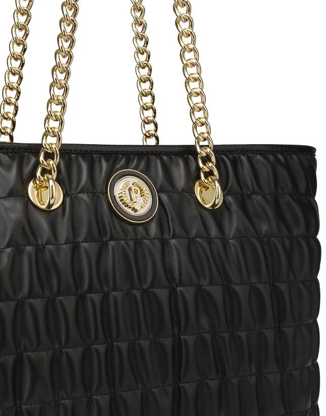 Pollini Borsa Doppio Manico Wrinky Nero/nero Black Friday Prezzi