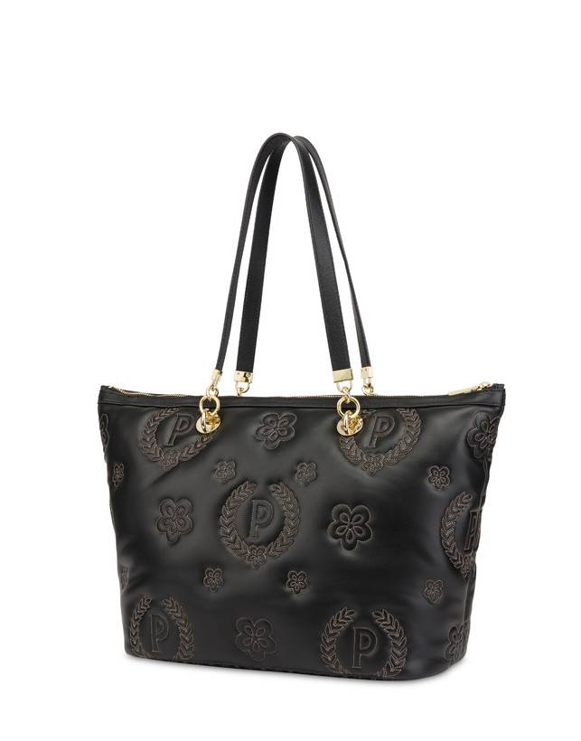 Pollini Shopping Bag Con Manici Intercambiabili Puffy Heritage Nero/nero/nero Italia