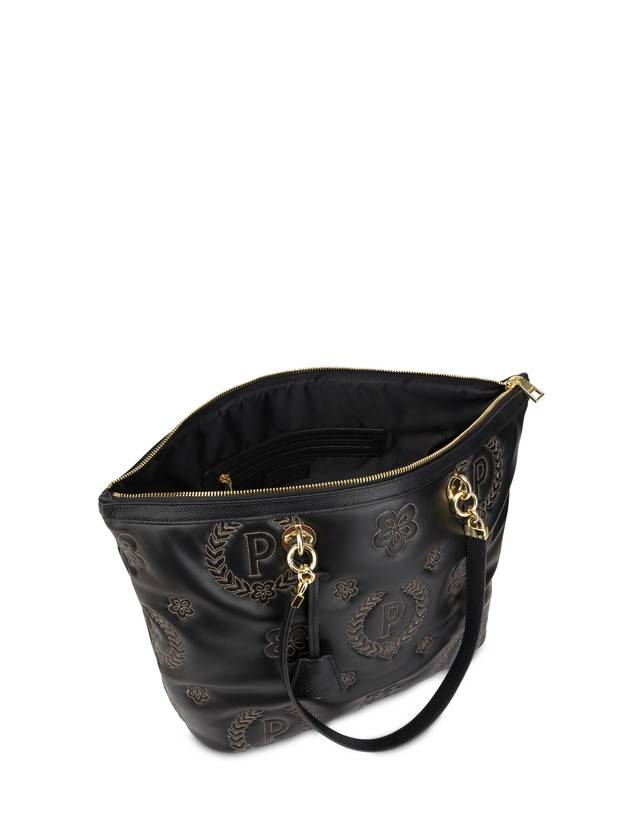 Pollini Shopping Bag Con Manici Intercambiabili Puffy Heritage Nero/nero/nero Italia