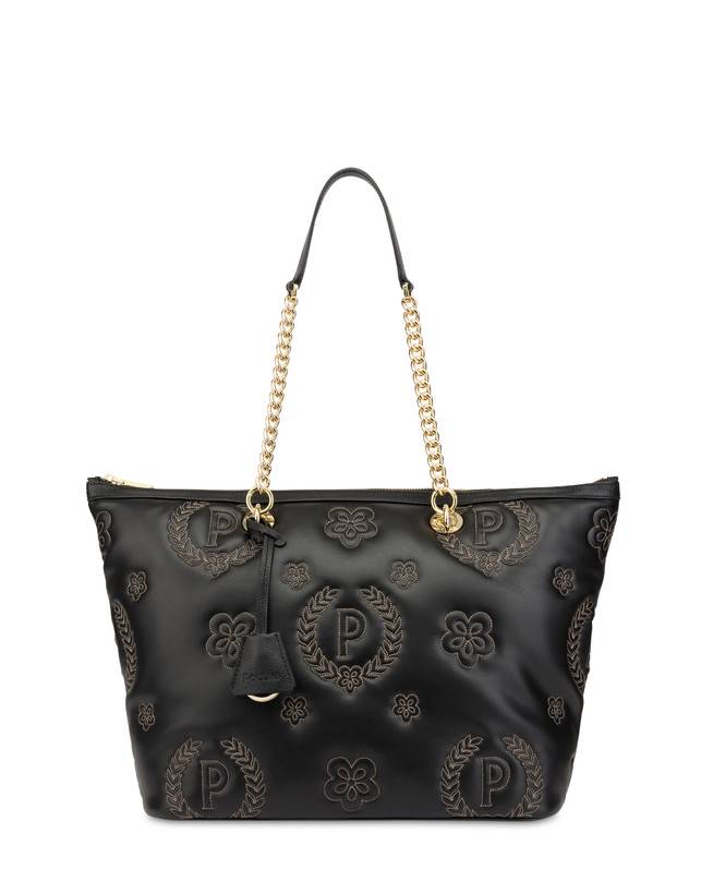 Pollini Shopping Bag Con Manici Intercambiabili Puffy Heritage Nero/nero/nero Italia