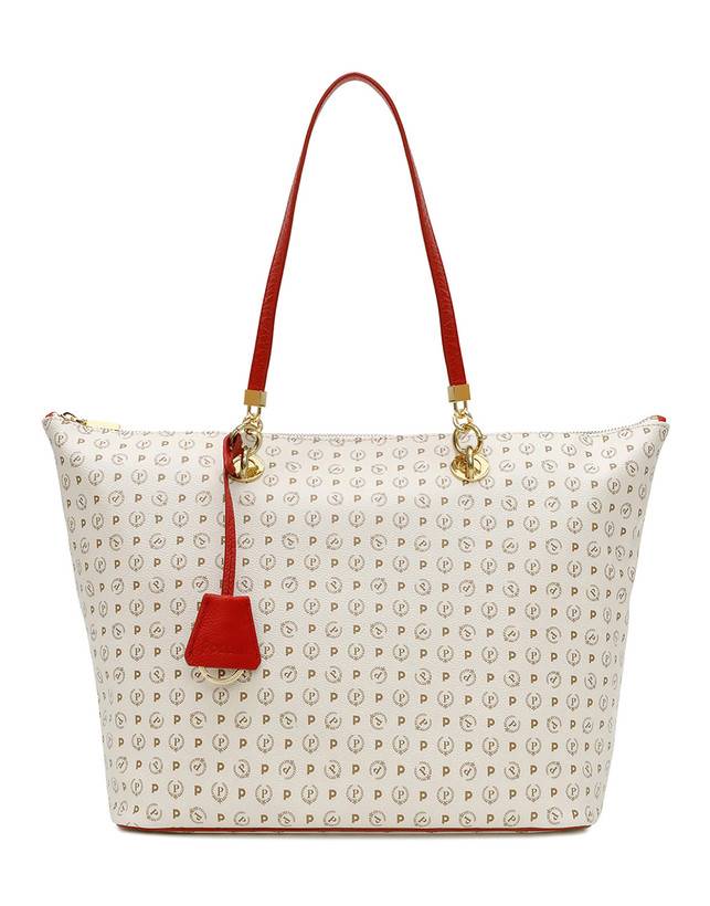 Pollini Shopping Bag Heritage Logo Classic Avorio/lacca Nuovo
