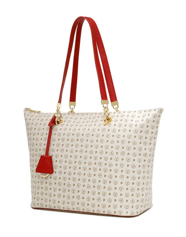 Pollini Shopping Bag Heritage Logo Classic Avorio/lacca Nuovo