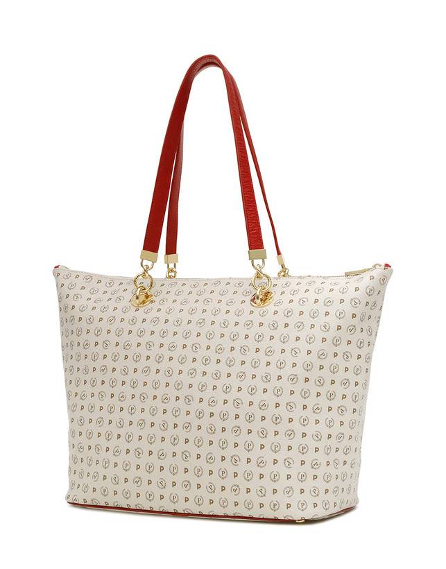 Pollini Shopping Bag Heritage Logo Classic Avorio/lacca Nuovo