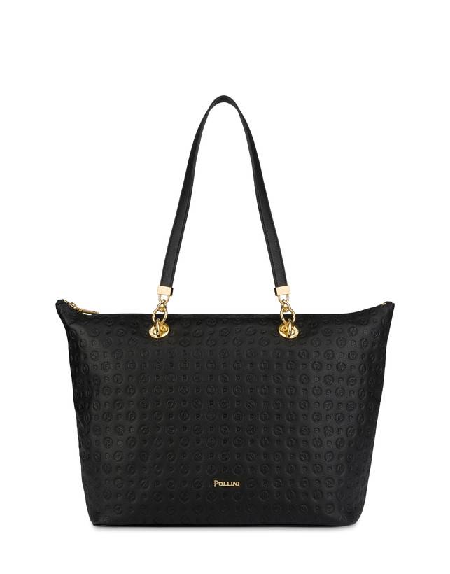 Pollini Shopping Bag Heritage Logo Embossed Nero Vendita