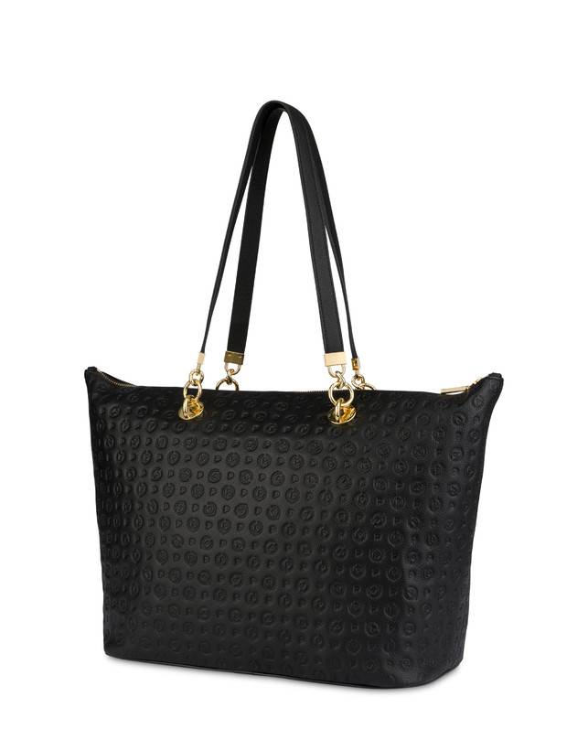 Pollini Shopping Bag Heritage Logo Embossed Nero Vendita