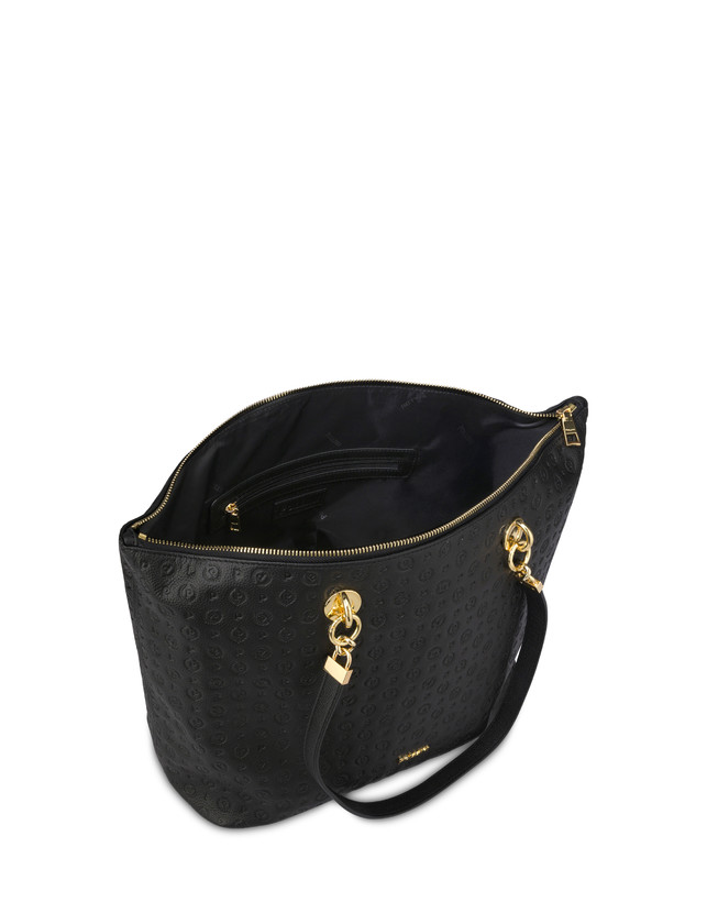 Pollini Shopping Bag Heritage Logo Embossed Nero Vendita