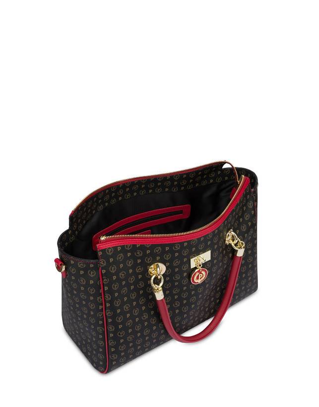 Pollini Borsa Doppio Manico Heritage Logo Classic Nero/lacca Pezzi Unici