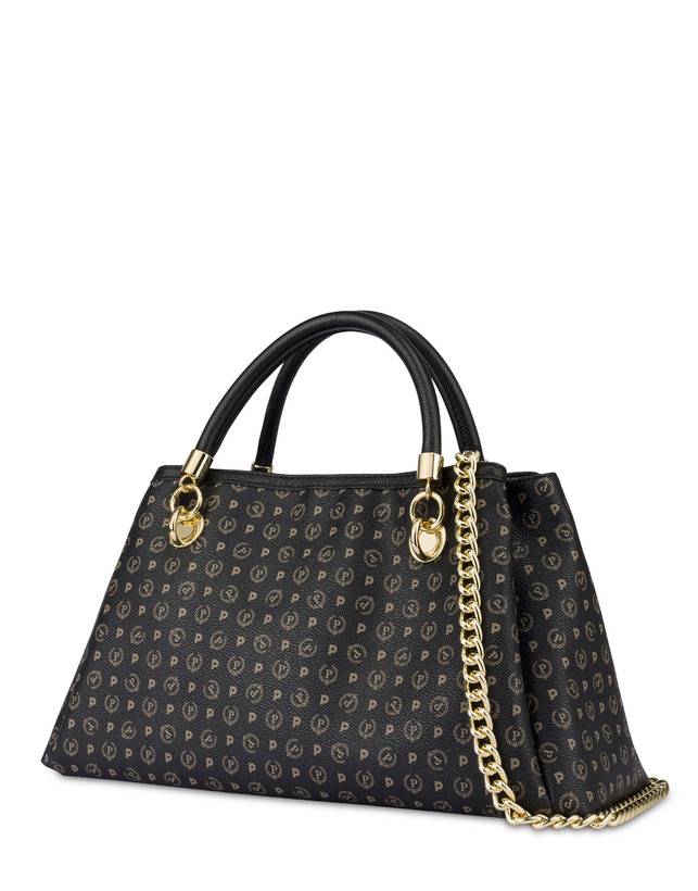 Pollini Borsa A Mano Heritage Logo Classic Nero/nero Soddisfazione Garantita